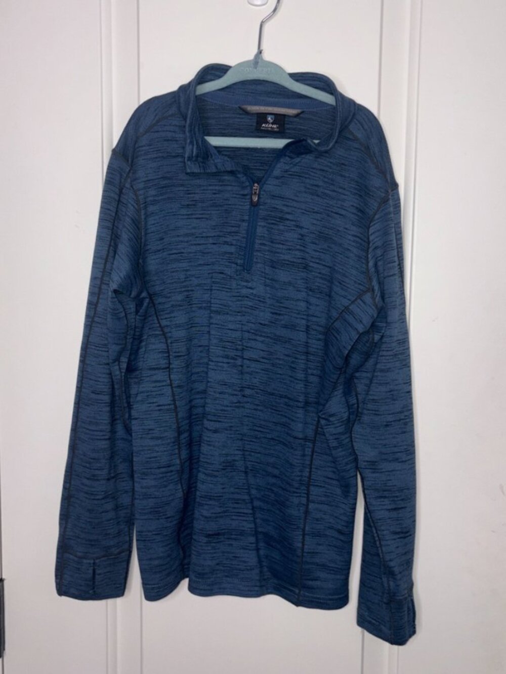 Boys' Kuhl Heathered Blue Quarter-Zip Pullover Size Medium (10-12)